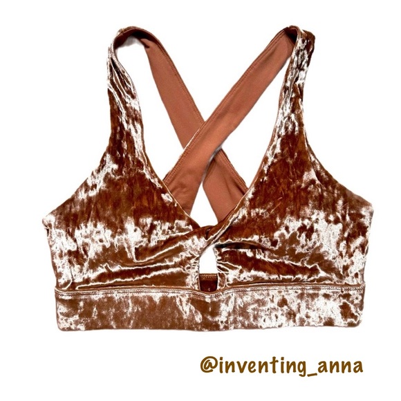 Fabletics Other - FABLETICS ~ Women’s Velvet Crisscross Bralette in a Mauvey-Brownish Color size M